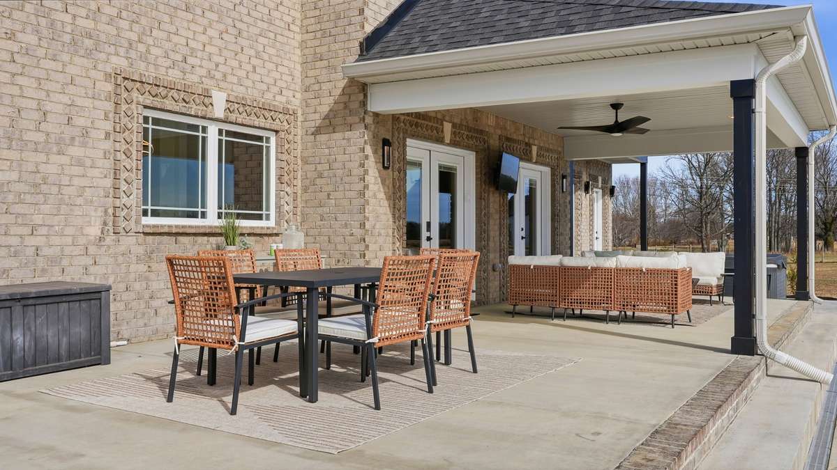 Patio with gas hookup for a grill