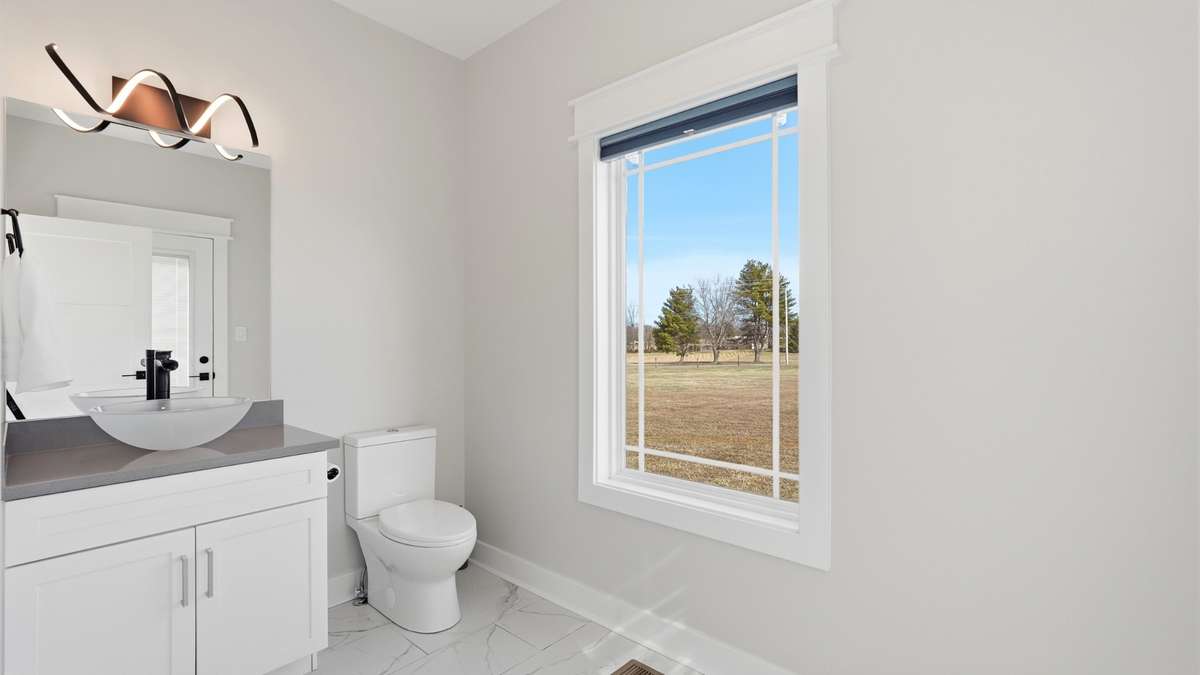 Bathroom off of the pool deck