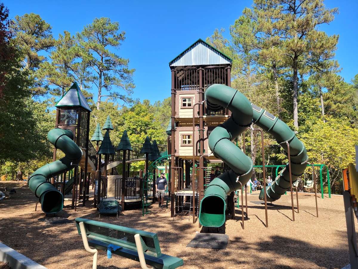 Fun for everyone! The new Treehouse Playground at Bowie Nature Park is an all-inclusive masterpiece designed for children of all abilities to play together in the heart of nature.