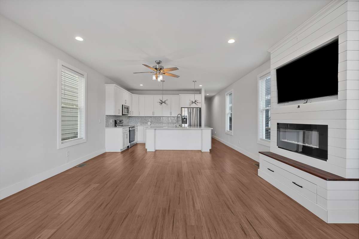 Open Concept Entry Way | Living Room, Dining, and, Kitchen