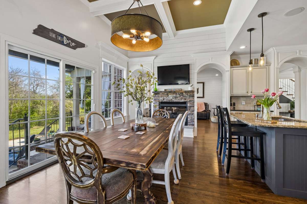 Kitchen and breakfast/den area provides entertaining opportunities while cooking and prepping for meals