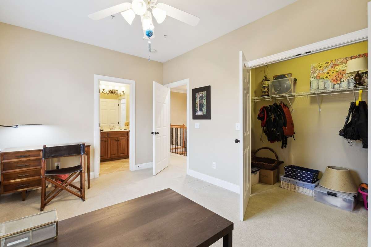 Bedroom 4 has direct access to the full bathroom and no walls adjoining any other bedroom