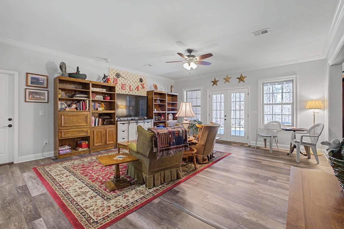 Living area in walk-out basement