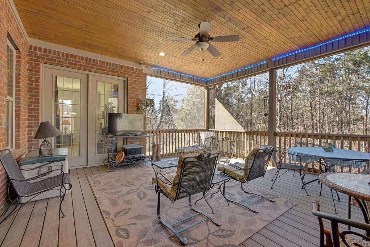 Large elevated screened in deck