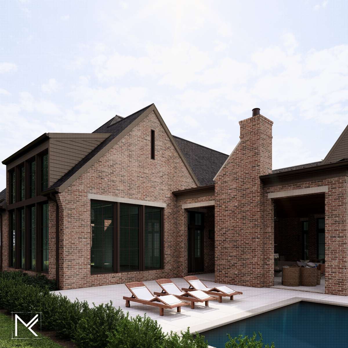 The perfect spot to lounge with easy access to the covered outdoor kitchen.