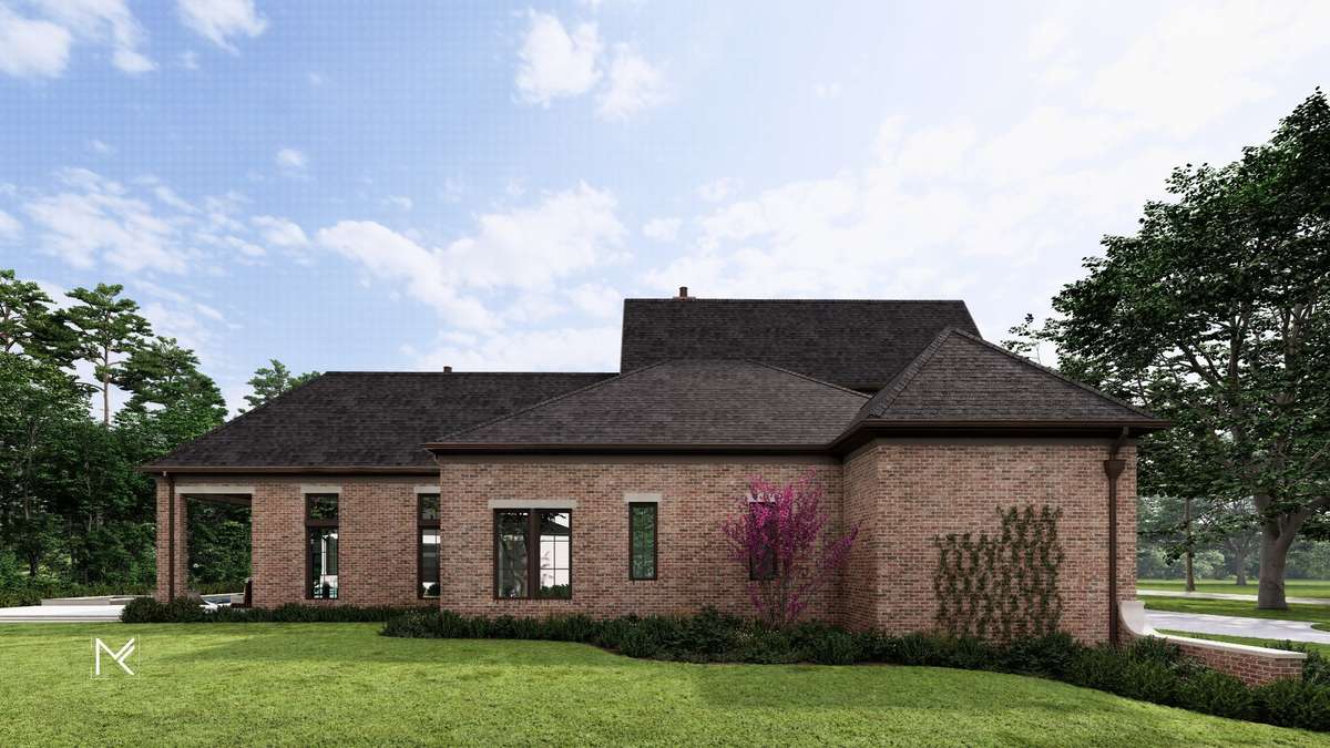 Side view of the home