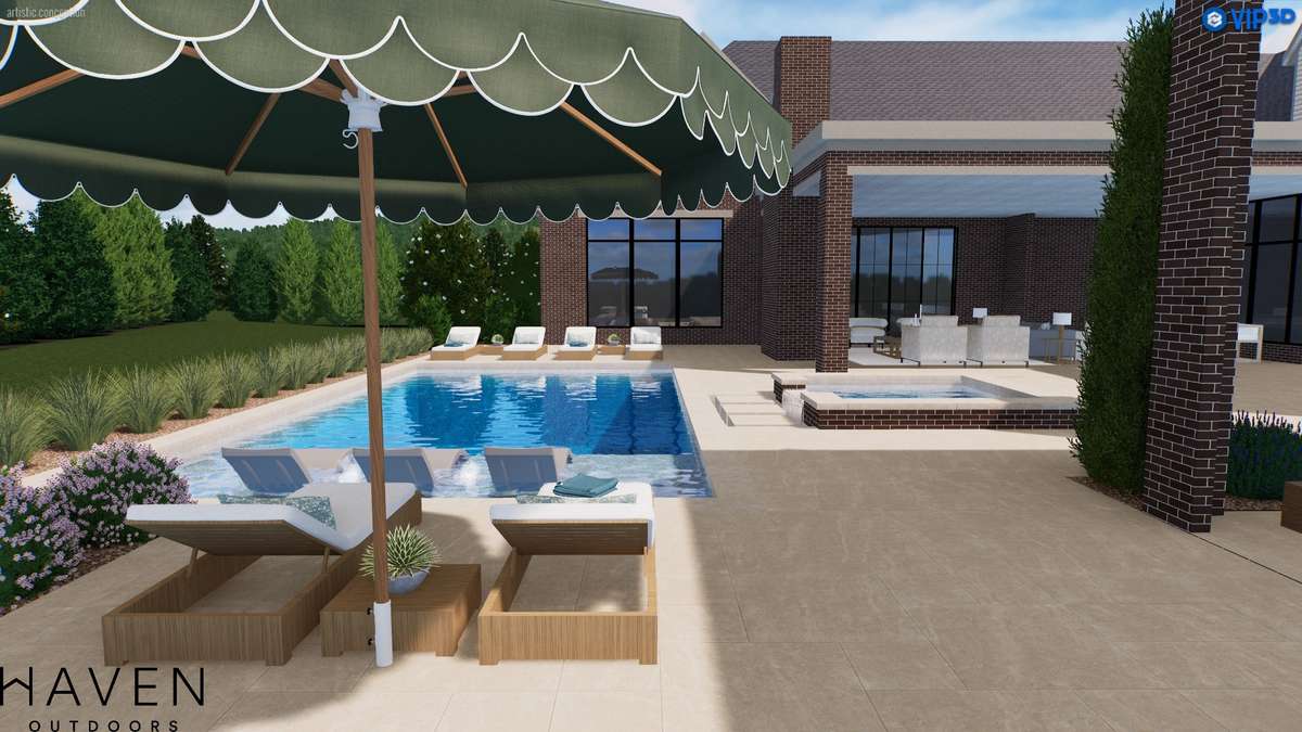 This home creates a seamless indoor/outdoor living experience with access from multiple areas of the home.