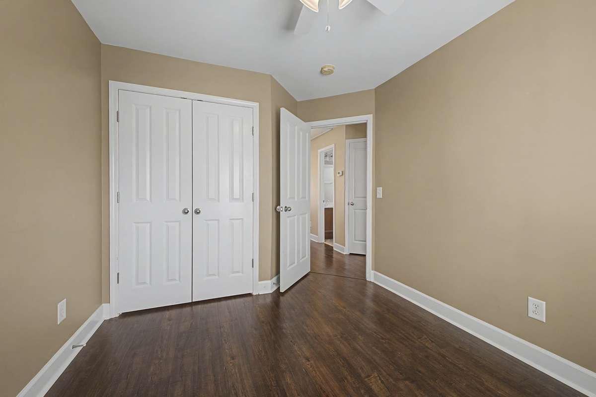 Bedroom 2 double door closet.