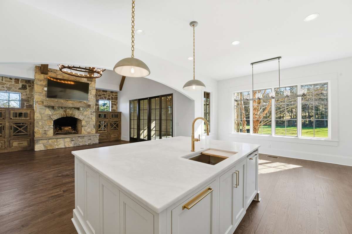 Kitchen island and family room