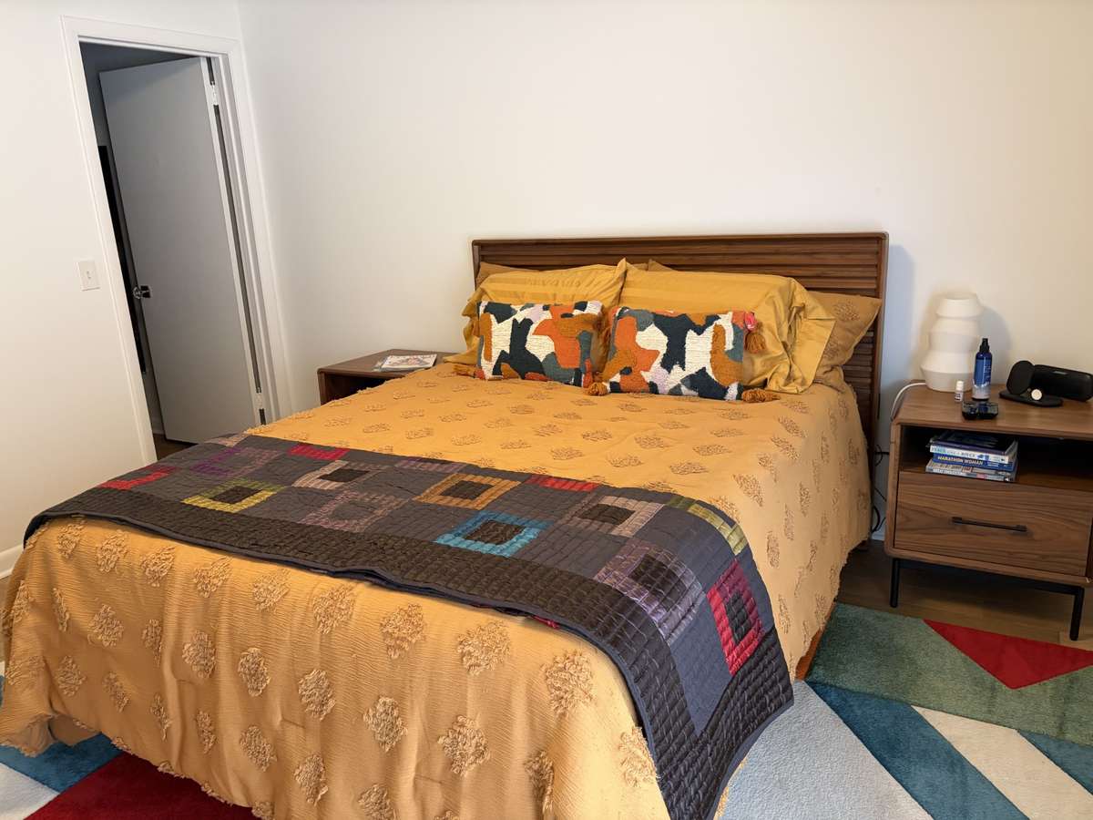 Master bedroom with huge walk in closet