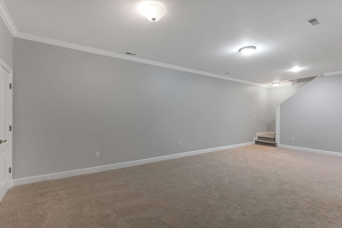 Fully finished basement bonus room/media room.