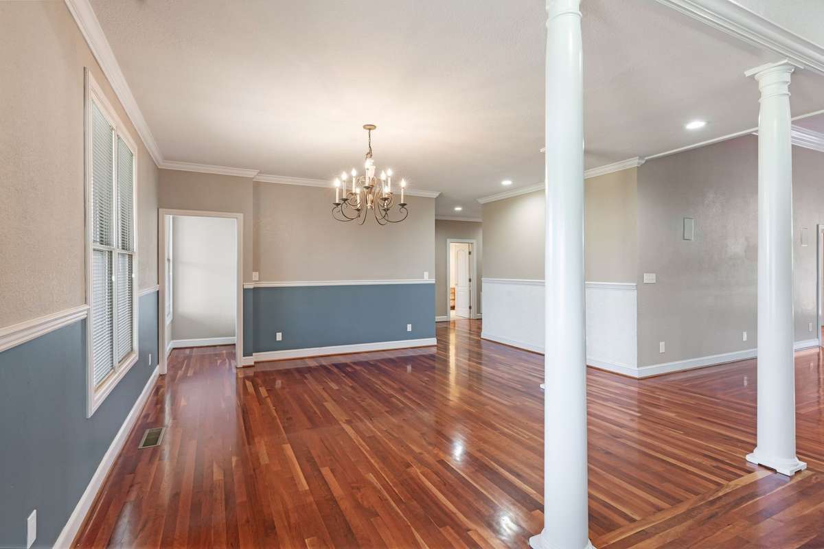 Formal dining area open to living area