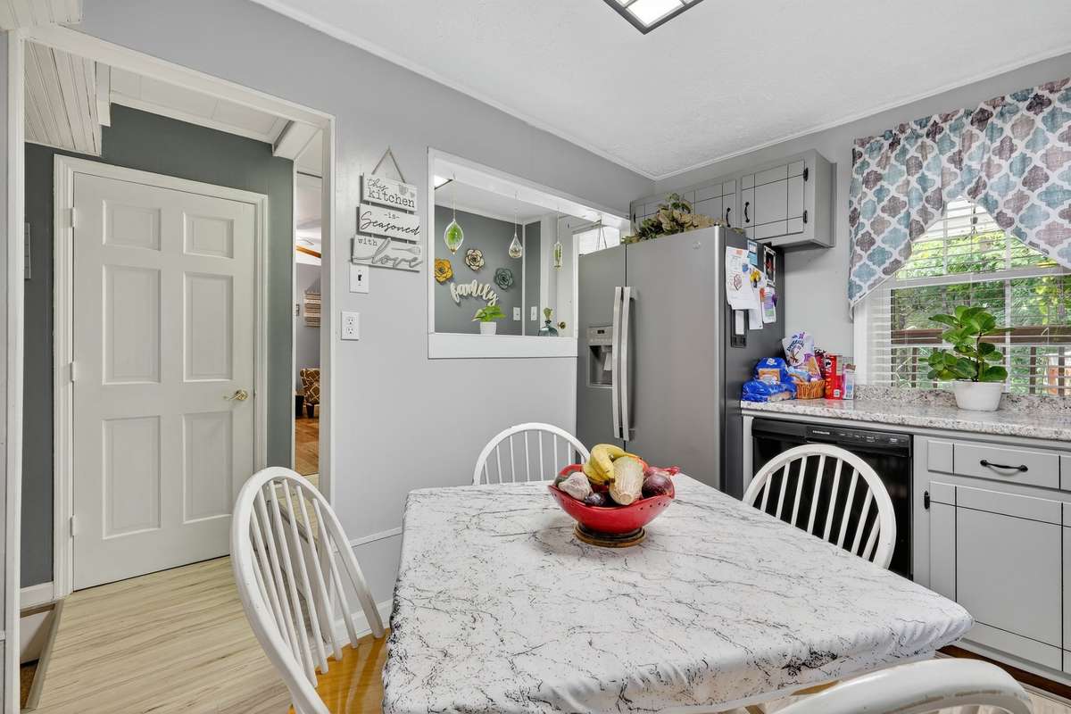 Eat in kitchen with hall pantry and pass through window