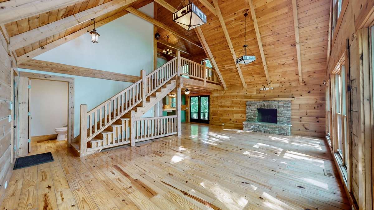 A great angle showing off the open space and connectivity to all three levels.
