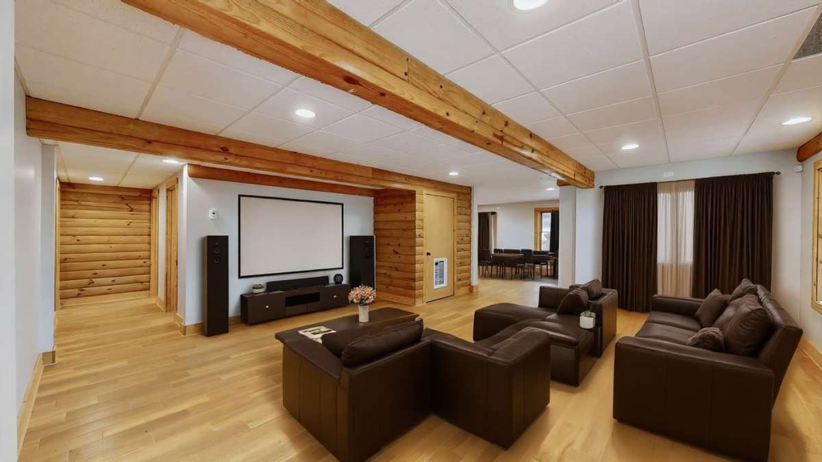 Virtually staged basement area is perfect for Theater.  Are you a movie buff, gamer or gym rat?  What would you do with this space?