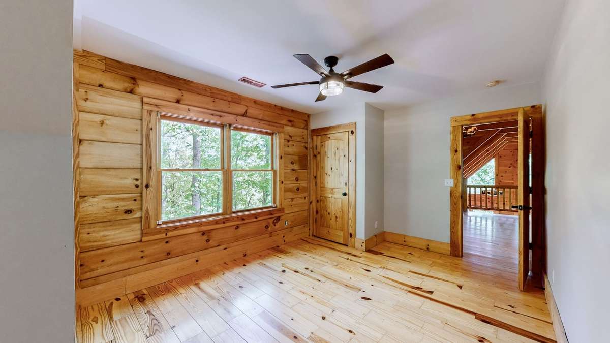A perfect flex room.  Large enough to hold multiple sleepers, create a hobby space, game room, or office.