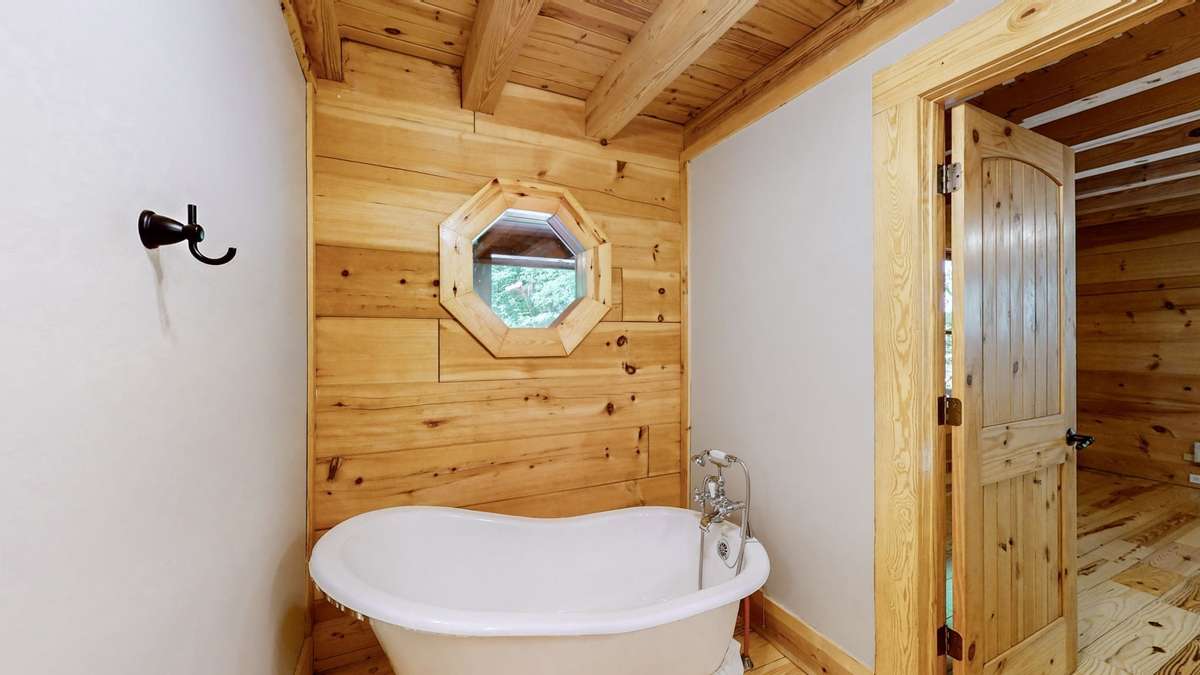 Melt the stress away in the claw foot tub in the master bathroom.
