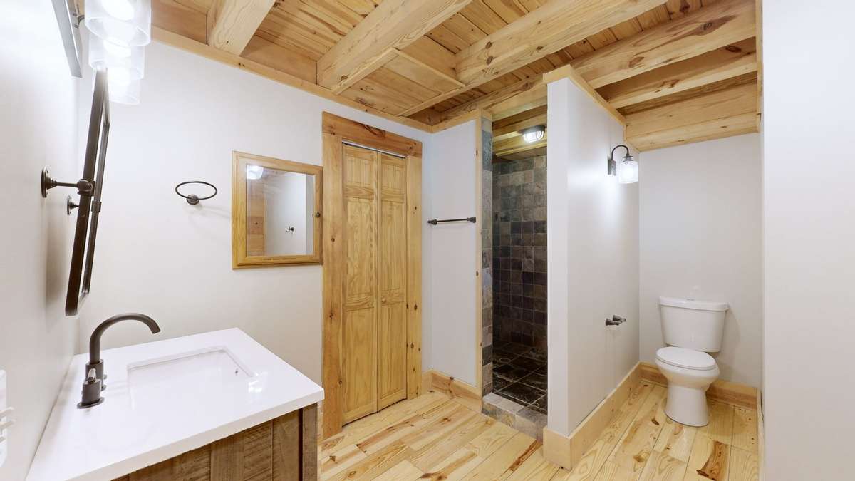 The Master bath offers it all with separate tub and shower.