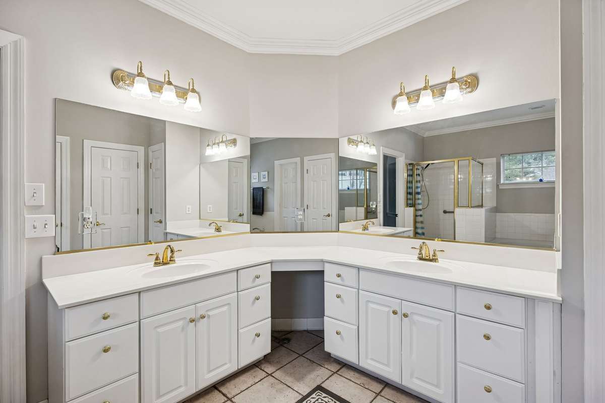 Primary bath has his and her vanities with ample counter space and storage! 2409 Amber Glen Court, Murfreesboro, TN 37128