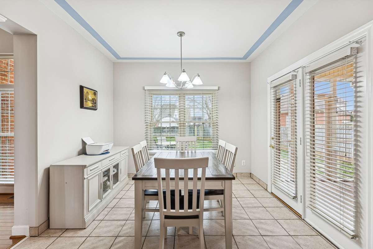 Bright & open breakfast room with room for a large family and access to the screened in porch! 2409 Amber Glen Court, Murfreesboro, TN 37128