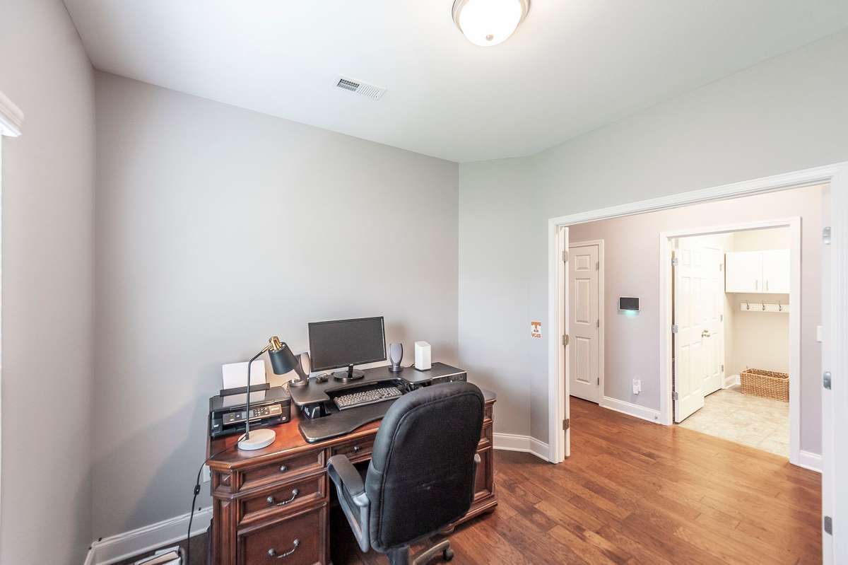 French Doors provide added privacy for this Home Office / Flex space