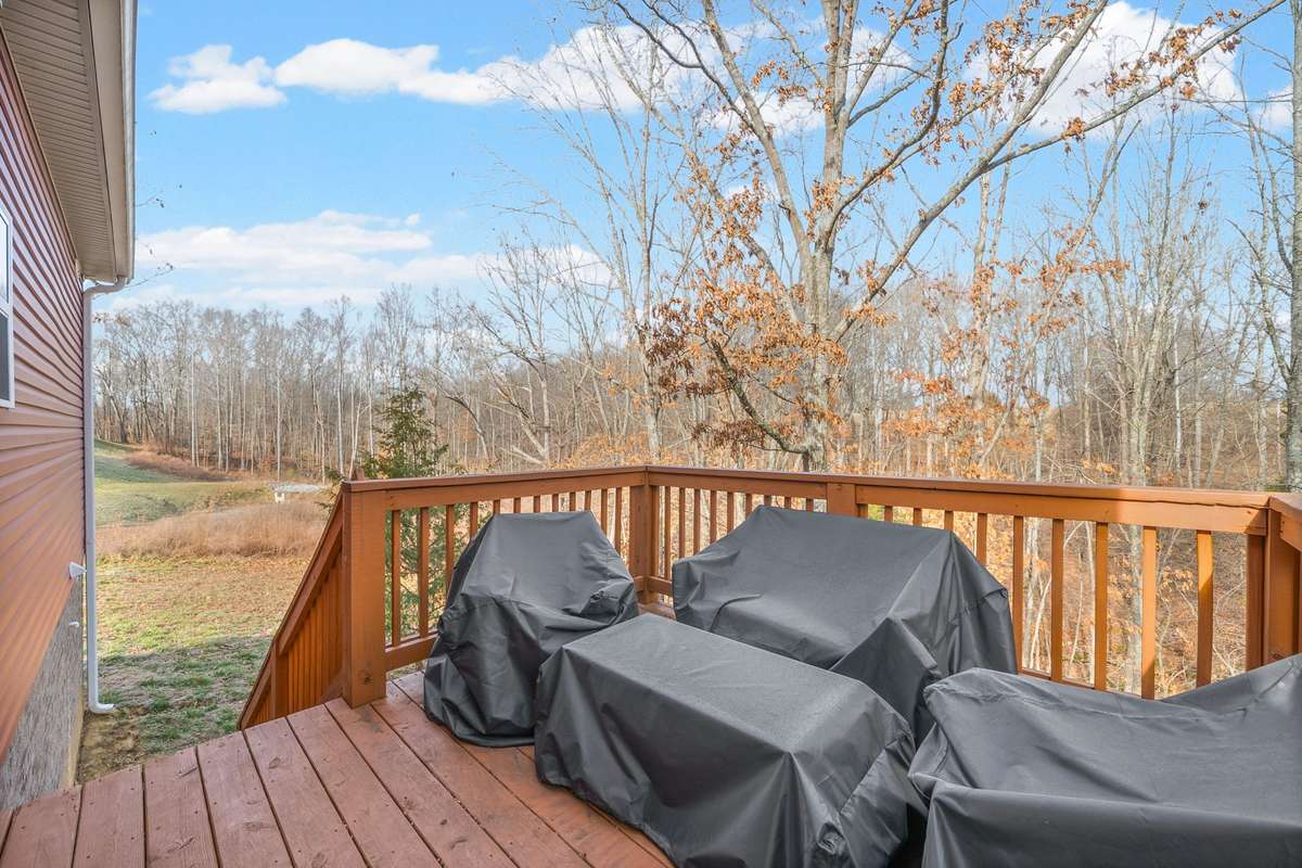 Nicely stained back deck