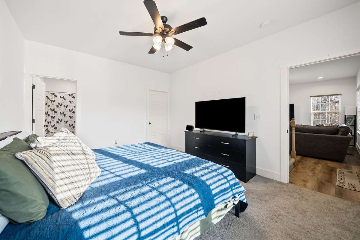 Primary bedroom on the main level of the house