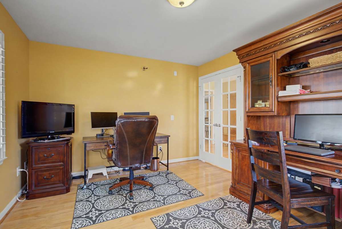 Office with French doors