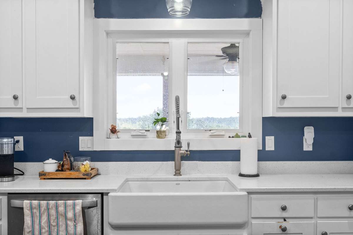 Kitchen with farm house sink