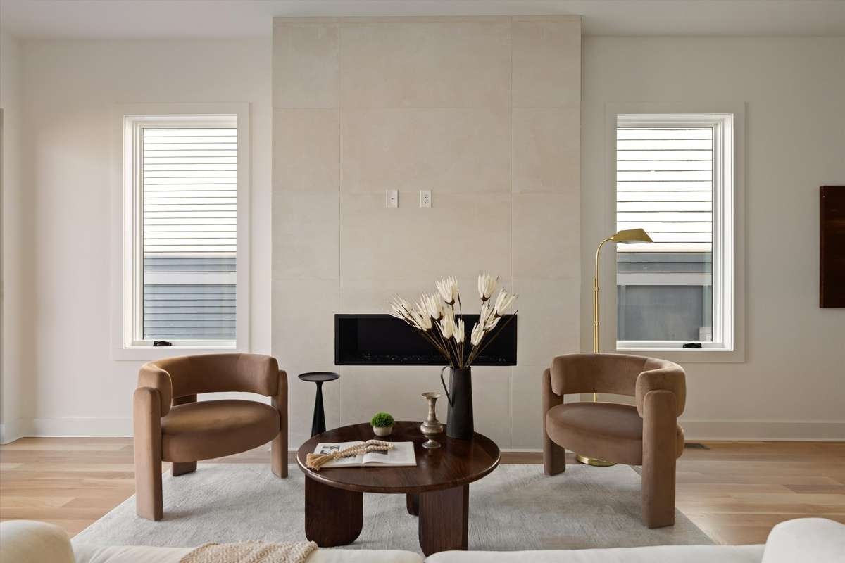 Living area with gas fireplace