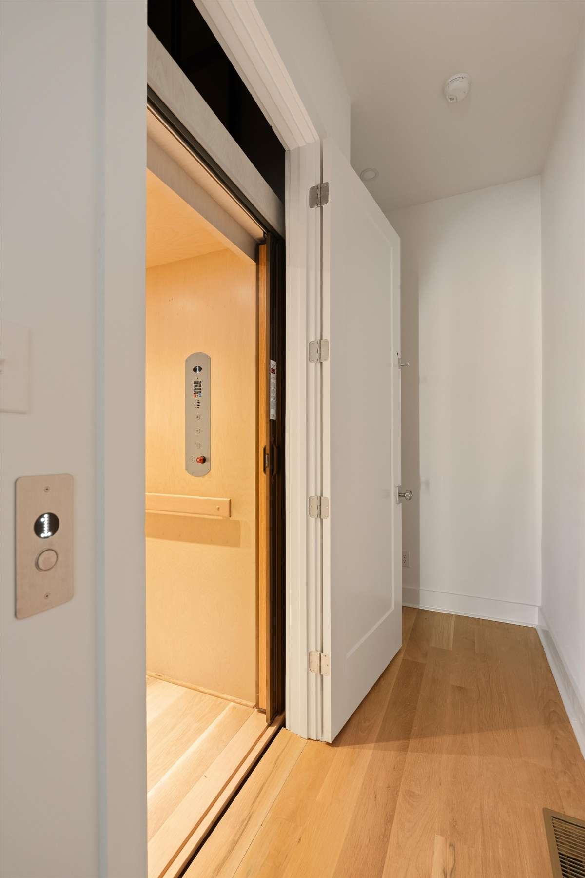 Elevator next to garage entrance