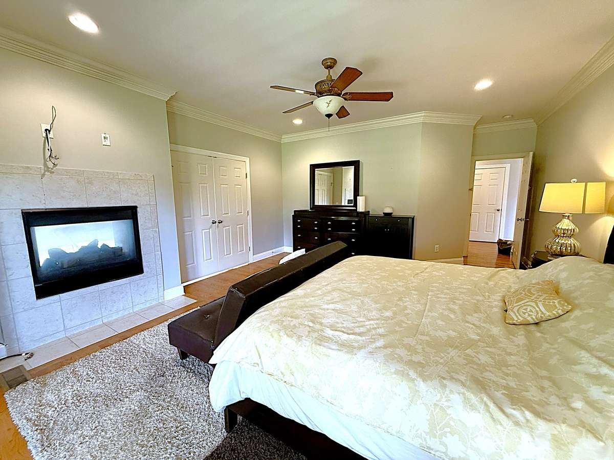 Primary fireplace on left