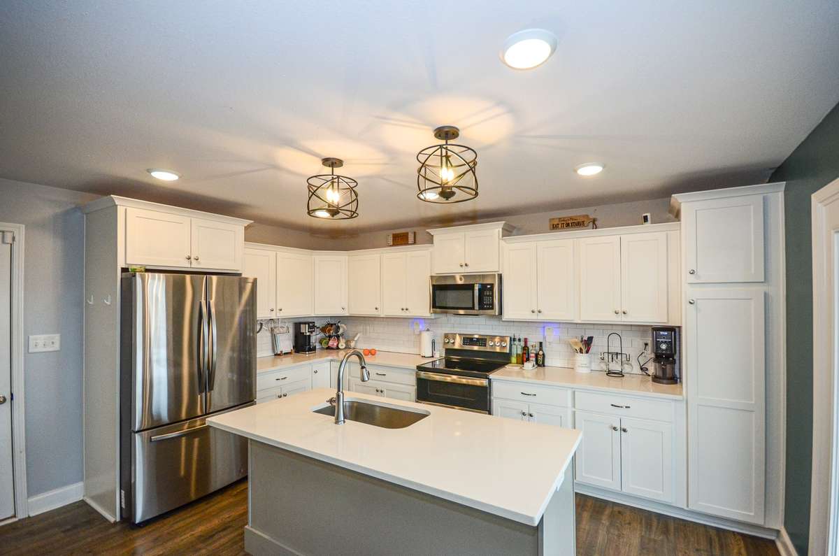 This kitchen has two very large pantries