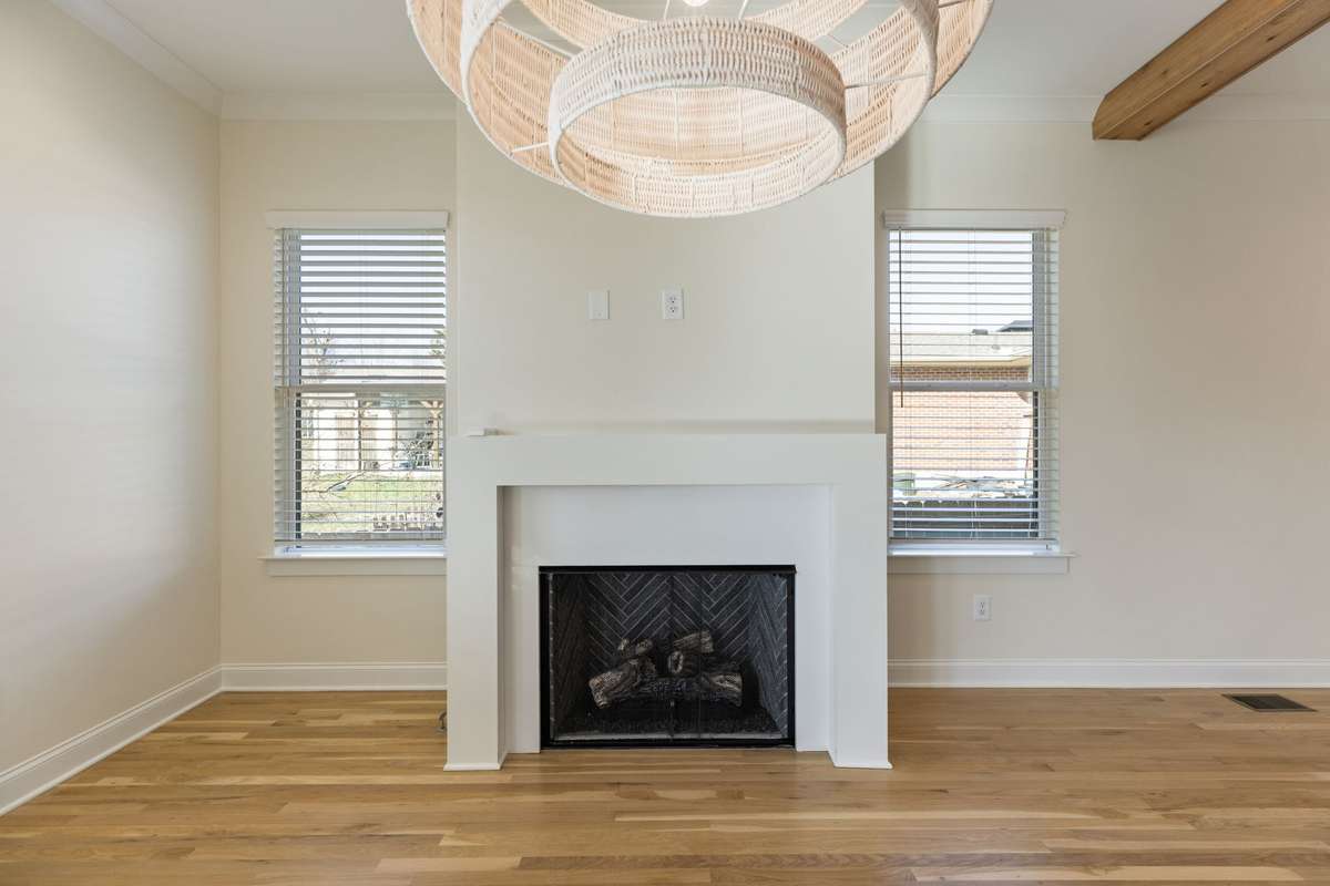 Gas fireplace with natural light