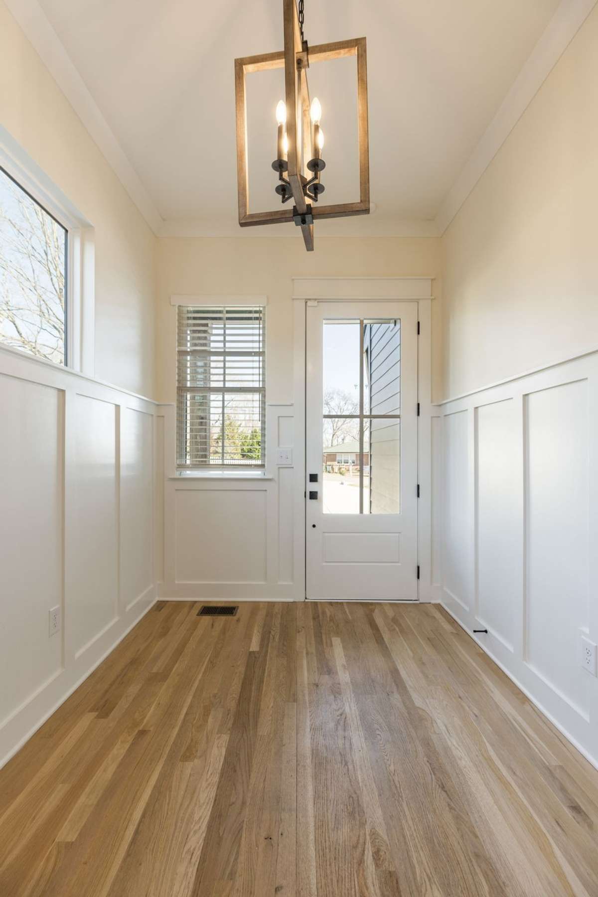 Entry foyer with stunning wood floors