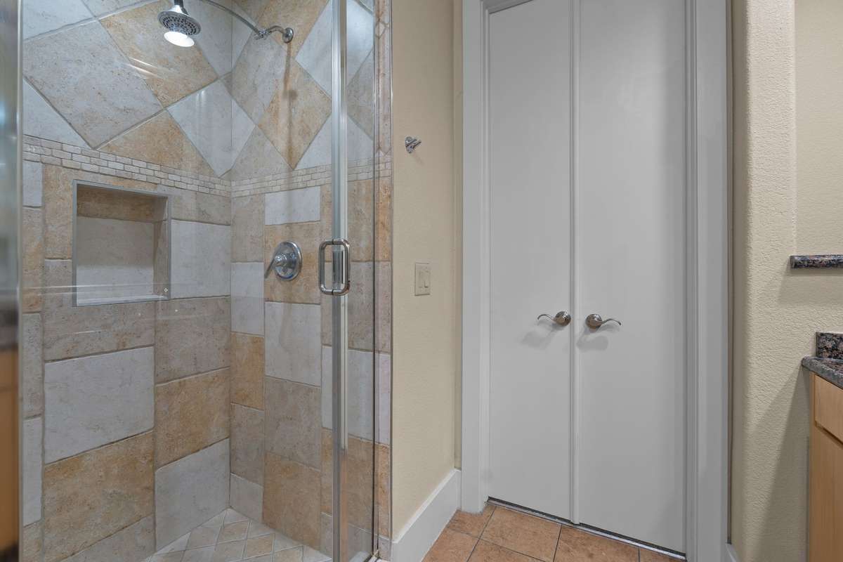 Walk-in shower.