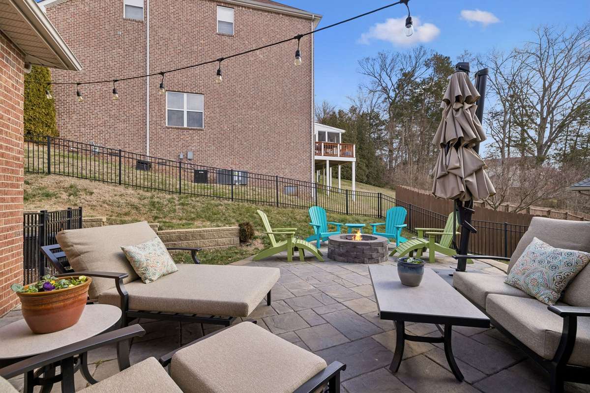 Private Patio - Extra elongated stoned patio with your own custom fire pit.