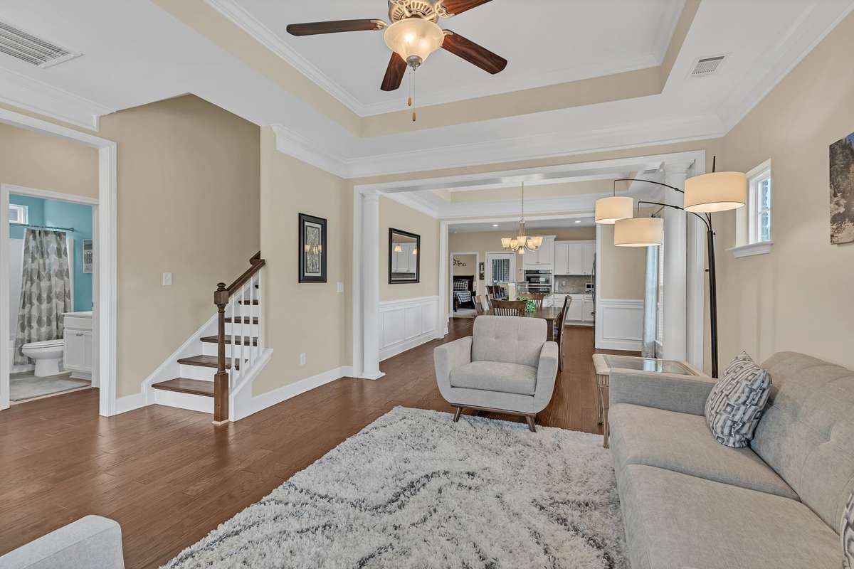 Coffered Ceiling in Living Area