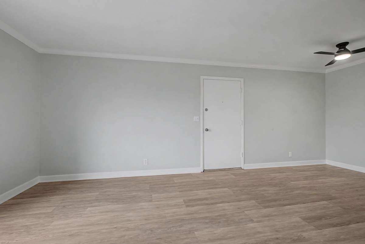 Living Room/Dining Room combo.  Enough space for entertainment and dining.
