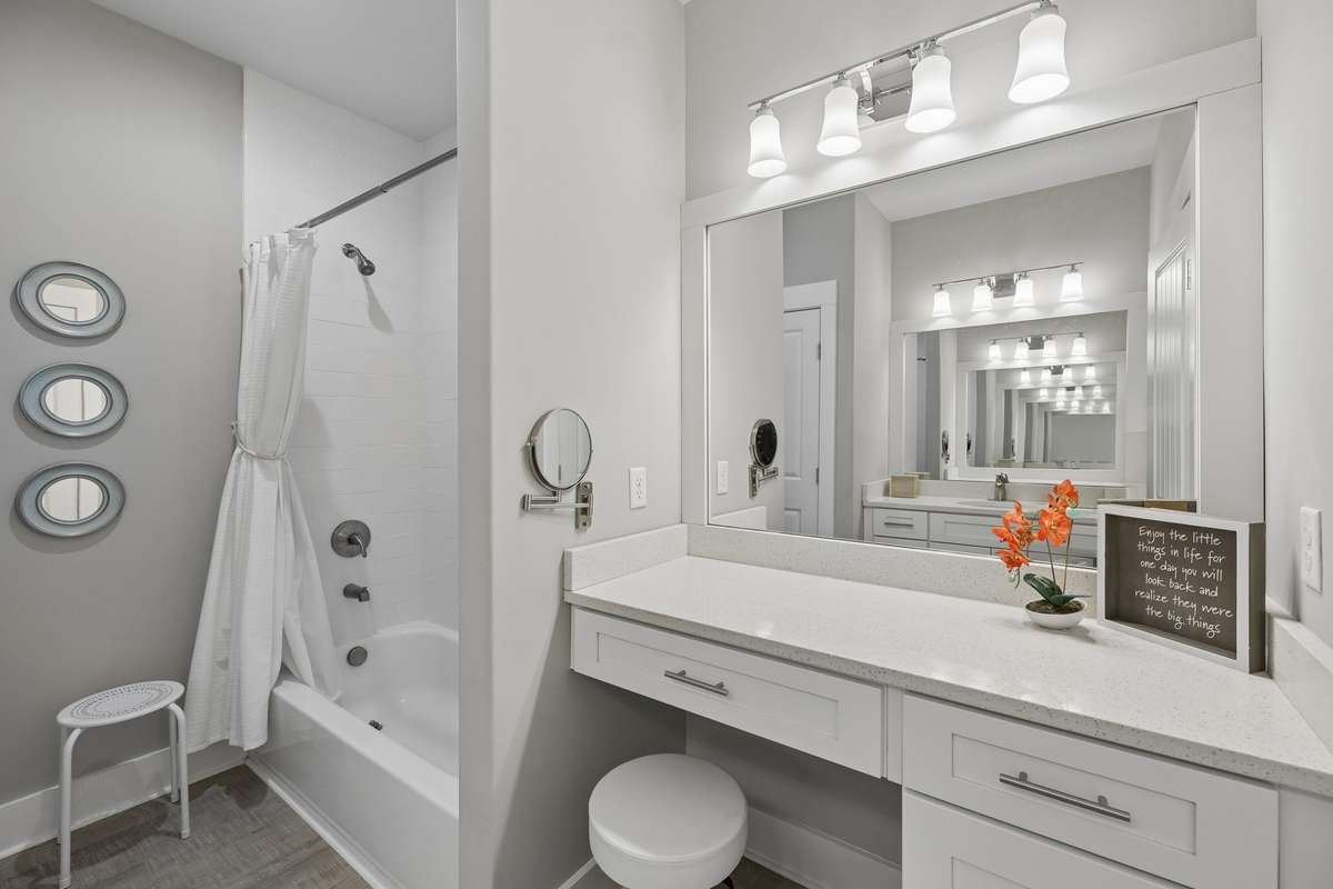 Makeup vanity with mirror