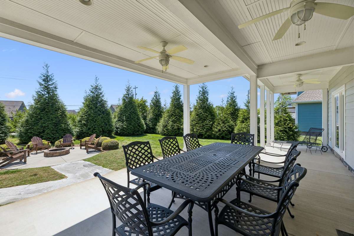 3 fans and a view of your backyard oasis