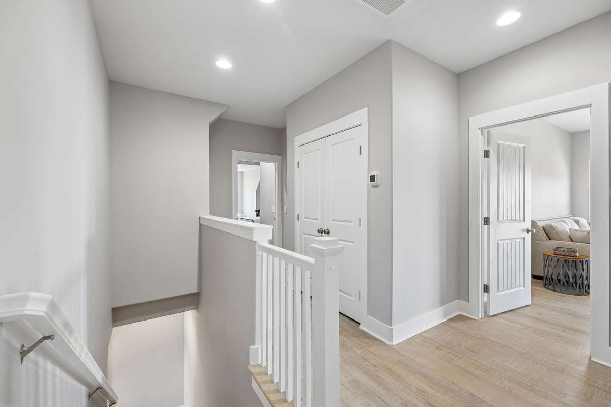 Large linen closet full of bedding and towels. Perfect for hosting!