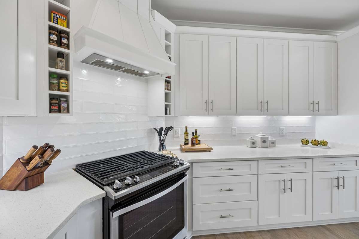 Gas range accompanied by ample spice storage