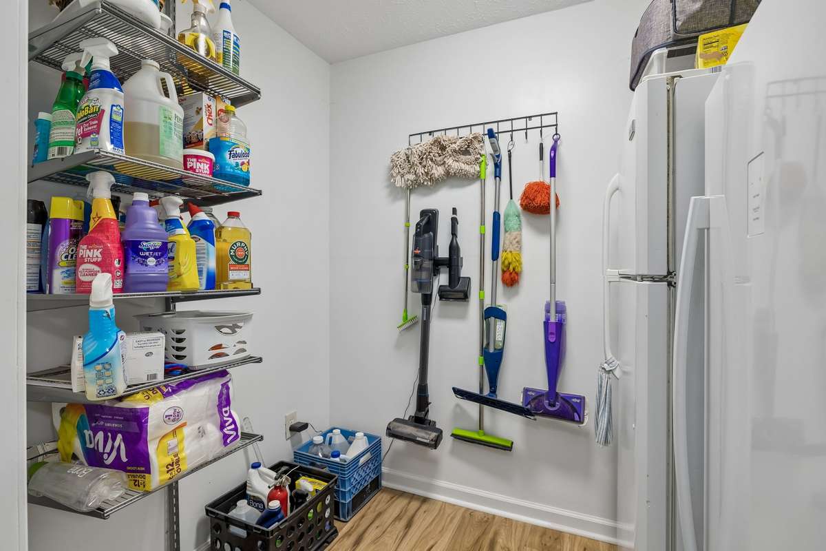 Walk-in pantry area will accommote a spare refrigerator as well as a small freezer