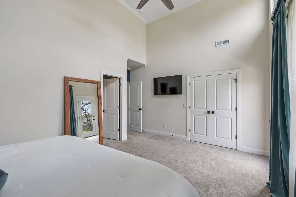 Large Closet and Mounted TV which remains with the home