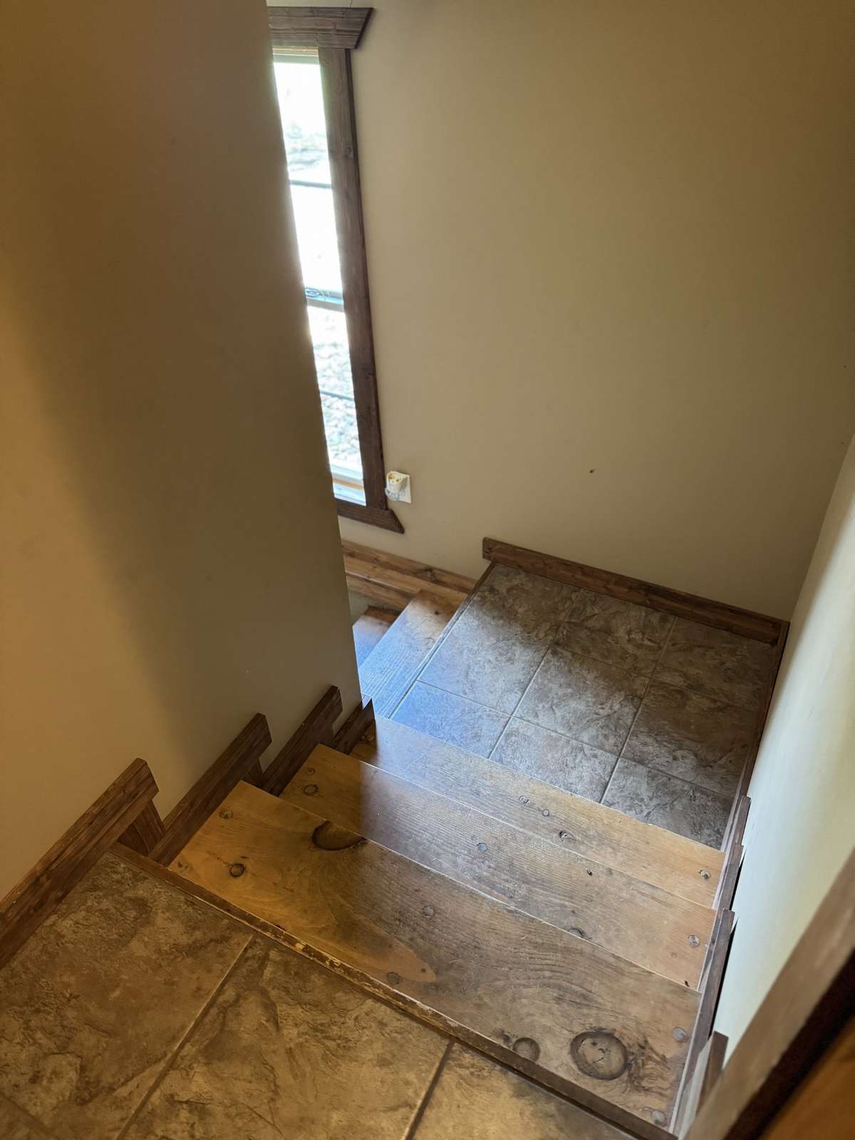 Finished stairs to garage