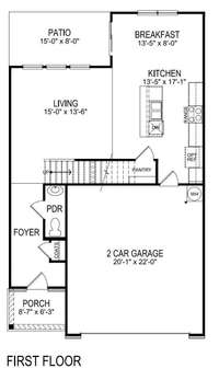 Model home is reversed with garage on the left.