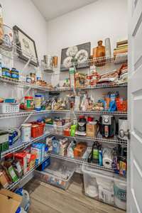 Walk in pantry makes it easy to organize all your meal prep essentials!