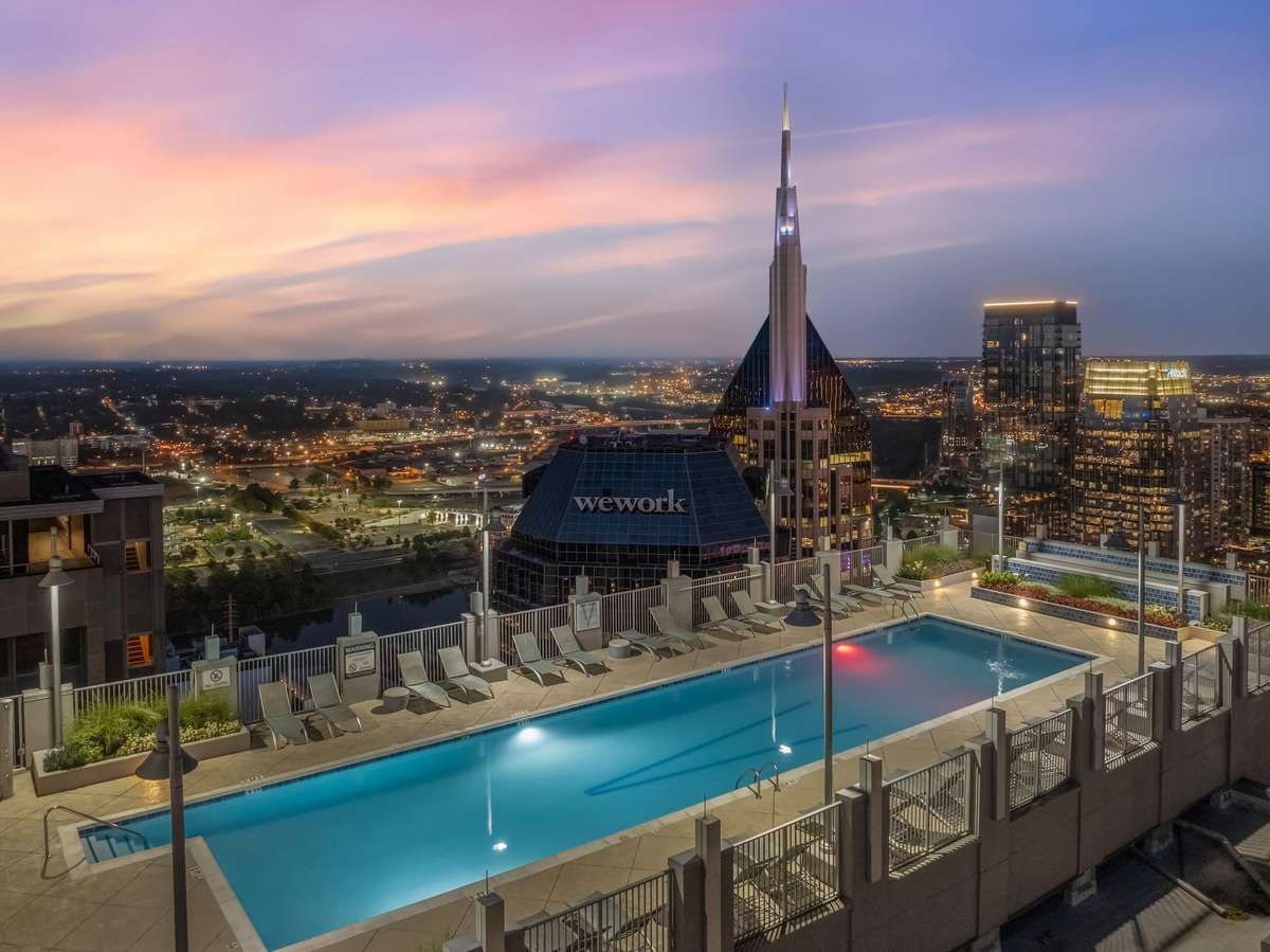 Rooftop Pool at Sunset