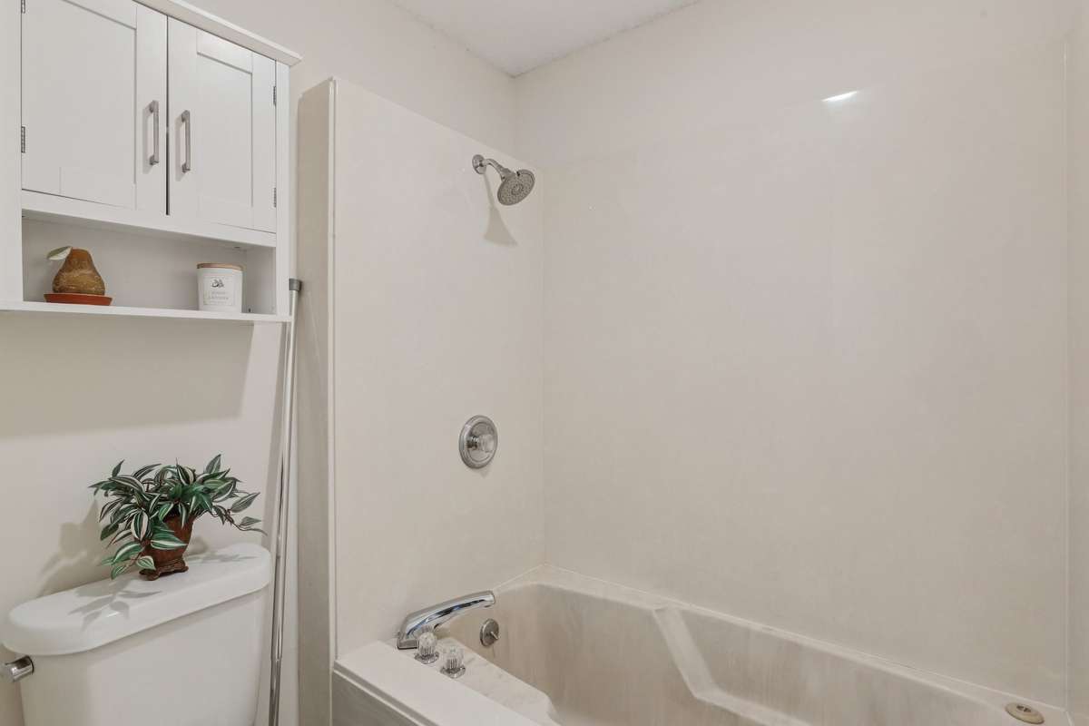 Storage cabinet is so convenient over the toilet.